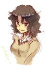  1girl amagami open_collar short_hair sketch solo sweater tamago tanamachi_kaoru 