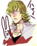  1boy barnaby_brooks_jr blonde_hair blue_eyes glasses jacket kimigatame red_jacket solo tiger_&amp;_bunny 