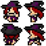  dragon&#039;s_crown dragon's_crown hat long_hair lowres pixel_art red_hair redhead solo sorceress_(dragon&#039;s_crown) sorceress_(dragon's_crown) vanillaware witch_hat 