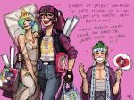  clothes_writing convention dakimakura_(object) emlan fan glasses happy long_hair luna_(my_little_pony) multicolored_hair my_little_pony my_little_pony:_friendship_is_magic my_little_pony_friendship_is_magic otaku paper_fan personification pillow rarity sleeves_rolled_up spike_(my_little_pony) sweat twilight_sparkle two-tone_hair 