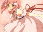  bad_id bow choker cosplay dress estellise_sidos_heurassein fujimo_nao green_eyes hair_ornament jewelry kushami pink_hair reala reala_(cosplay) ribbon short_hair smile solo tales_of_(series) tales_of_destiny_2 tales_of_vesperia 