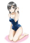  1girl absurdres black_eyes black_hair highres long_hair one-piece_swimsuit original swimsuit twintails west_potato 