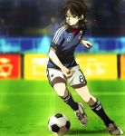  1boy 2010_fifa_world_cup ball fudou_akio highres inazuma_eleven_(series) inazuma_eleven_go male saku_anna soccer_ball soccer_nippon_daihyou soccer_uniform solo telstar world_cup 