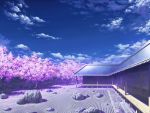  cherry_blossoms hakugyokurou no_humans rock_garden scenery sky touhou tree wallpaper 