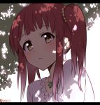  1girl brown_hair cross cross_necklace idolmaster idolmaster_cinderella_girls isshiki_(ffmania7) jewelry letterboxed necklace ogata_chieri scrunchie shade smile solo twintails 