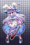  bad_id baseball_bat blood bunny_ears club hat irisu_kyouko irisu_syndrome long_hair nail_bat rabbit_ears red_eyes silver_hair spiked_club weapon witch_hat yuzumi_t 