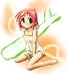  dress freckles green_eyes mahou_sensei_negima! murakami_natsumi red_hair redhead short_hair sundress yoshizawa_hikoto 