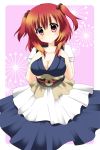  breasts highres large_breasts oniku onozuka_komachi red_eyes red_hair redhead short_hair touhou twintails 