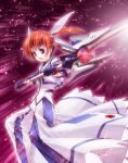  blue_eyes brown_hair mahou_shoujo_lyrical_nanoha mahou_shoujo_lyrical_nanoha_the_movie_1st raising_heart staff takamachi_nanoha tom_(artist) twintails 