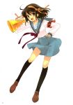  1girl absurdres ahoge brown_eyes brown_hair crossed_arms hairband happy highres itou_noiji school_uniform short_hair suzumiya_haruhi suzumiya_haruhi_no_yuuutsu 