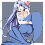  blue_hair heart jewelry long_hair mermaid mermaid_melody_pichi_pichi_pitch miru monster_girl necklace noel_(mermaid_melody_pichi_pichi_pitch) shell shell_bikini 