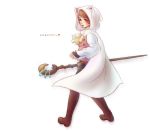  arc_(ff3) bad_id boots brown_eyes brown_hair cape cat_hood cocura devout final_fantasy final_fantasy_iii fingerless_gloves from_behind gloves hood looking_back male open_mouth solo staff translated white_mage 