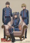  chair edy_nelson highres homer_peron military military_uniform scan senjou_no_valkyria senjou_no_valkyria_1 sitting twintails uniform valkyria_chronicles welkin_gunther 