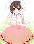  animal_ears brown_hair bunny bunny_ears inaba_tewi neko-san_(artist) neko-san_(dim.dream) rabbit rabbit_ears red_eyes short_hair smile touhou 