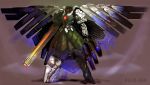  arm_cannon arugeri glowing mecha mechanical_wings mechanization reiuji_utsuho solo touhou weapon wings 
