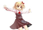  alphes_(style) blonde_hair blouse hair_ribbon necktie open_mouth outstretched_arms parody qbthgry red_eyes ribbon rumia short_hair skirt smile solo spread_arms style_parody the_embodiment_of_scarlet_devil touhou transparent_background vest youkai 