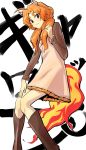  animal_ears blush boots dress fiery_tail fire horse_ears long_hair orange_hair personification pokemon pokemon_(game) rapidash shiba_itsuki smile tail twintails 