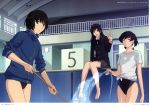  absurdres amagami artbook barefoot black_hair blazer blue_eyes competition_swimsuit empty_pool gym_uniform hairband highres hose legs long_hair morishima_haruka multiple_girls nanasaki_ai official_art one-piece_swimsuit open_mouth pool scan school_swimsuit school_uniform short_hair sitting sleeves_pushed_up starting_block sugimoto_isao swimsuit swimsuit_under_clothes tied_shirt track_jacket tsukahara_hibiki v water 