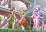  ascot ball bat_wings blonde_hair blue_eyes blue_hair bow braid china_dress chinese_clothes dog fang flandre_scarlet haruru_(twosocks) hat hong_meiling izayoi_sakuya leash long_hair maid maid_headdress multiple_girls parasol patchouli_knowledge purple_eyes purple_hair red_hair redhead remilia_scarlet short_hair silver_hair star tennis_ball touhou twin_braids umbrella violet_eyes wings yellow_eyes 