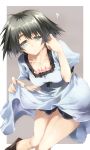  black_hair blue_eyes collarbone dress dress_lift matsuno_canel shiina_mayuri short_hair solo steins;gate 