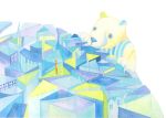  chorochoro fantasy giant original polar_bear simple_background solo surreal traditional_media watercolor_(medium) white_background 