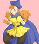  cape dragon_quest dragon_quest_iv gloves hat kazaana pantyhose red_hair redhead simple_background solo 