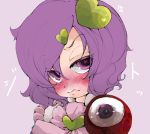  annoyed blush bust embarrassed eyeball face heart ironblood komeiji_satori purple_eyes purple_hair solo third_eye touhou violet_eyes wavy_mouth 