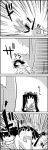  comic hair_ribbon hat highres himekaidou_hatate monochrome ribbon rope scarf shameimaru_aya smile tani_takeshi tied tokin_hat touhou translated twintails wings yukkuri_shiteitte_ne 