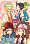  bel_(pokemon) bell_(pokemon) bespectacled cheren_(pokemon) glasses glasses_switch hat heart musharna nanami_nana pansage pokemon pokemon_(game) pokemon_black_and_white pokemon_bw purrloin touko_(pokemon) touya_(pokemon) x_x 