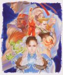  6+boys 90s bengus blanka bracelet breasts capcom chun-li dhalsim dougi edmond_honda electricity energy_ball everyone facepaint guile headband highres jewelry ken_masters kikoken kinu_nishimura lipstick multiple_boys official_art promotional_art realistic ryu ryuu_(street_fighter) shoryuken shouryuuken spiked_bracelet spikes street_fighter street_fighter_ii street_fighter_ii_hyperfighting street_fighter_ii_turbo tattoo zangief 