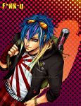  backpack blue_eyes boy male multicolored_hair piercings rocker 