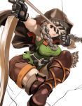  boots bow_(weapon) braid dragon&#039;s_crown dragon's_crown elf_(dragon&#039;s_crown) elf_(dragon's_crown) highres long_hair red_eyes shinama silver_hair simple_background solo thigh_boots thighhighs twin_braids weapon 