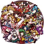  alice_margatroid animal_ears ascot bat_wings black_hair blonde_hair blue_eyes blue_hair blush book bottle bow braid brown_eyes brown_hair capelet chen cherry_blossoms cirno crescent daiyousei doll dress everyone flandre_scarlet fox_tail frog green_hair hair_bobbles hair_bow hair_ornament hairband hakurei_reimu hat head_wings himekaidou_hatate hong_meiling horn horns hoshiguma_yuugi ibuki_suika ice inubashiri_momiji izayoi_sakuya kamishirasawa_keine katana kawashiro_nitori kazami_yuuka kirisame_marisa koakuma konpaku_youmu long_hair mini-hakkero muliple_tails multiple_girls multiple_tails mystia_lorelei necktie notebook open_mouth orange_hair outstretched_arms patchouli_knowledge petals pink_hair purple_eyes purple_hair red_eyes red_hair redhead remilia_scarlet ribbon rumia saigyouji_yuyuko sake shameimaru_aya short_hair side_ponytail silver_hair skirt smile socha spread_arms star sword tail tokin_hat touhou twin_braids twintails umbrella violet_eyes weapon wings witch_hat wolf_ears wriggle_nightbug yakumo_ran yakumo_yukari yellow_eyes youkai 