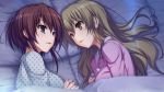  2girls bed character_request game_cg koi_de_wa_naku pajamas tagme_(character) tomose_shunsaku 