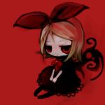 chibi eruri hair_ribbon kagamine_rin lowres red_eyes ribbon solo vocaloid wings 