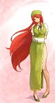  alternate_eye_color arms_behind_back bad_proportions beret bow braid breasts china_dress chinese_clothes hair_bow hat hong_meiling large_breasts long_hair petals pigeon-toed pigeon_toed red_eyes red_hair redhead shiba_murashouji side_slit solo standing star touhou twin_braids very_long_hair 