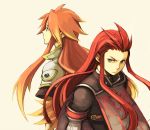  asch green_eyes long_hair luke_fon_fabre male morisuke multiple_boys red_hair redhead surcoat tales_of_(series) tales_of_the_abyss white_background 