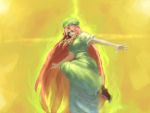  alternate_eye_color beret hat hong_meiling lompot long_hair red_eyes red_hair redhead short_sleeves solo standing_on_one_leg touhou yellow 