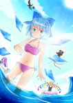  bad_id bikini bird blue_eyes blue_hair boat camera cirno crow flandre_scarlet frozen highres ice innertube kite patchouli_knowledge r_star shameimaru_aya shameimaru_aya_(crow) side-tie_bikini swimsuit tears touhou water waves wings 