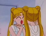  1girl bishoujo_senshi_sailor_moon buns gif hairbuns long_hair mirror silly tsukino_usagi twintails 