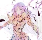  1boy androgynous aries_mu armor cape full_armor long_hair pink_hair saint_seiya solo 