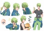  color_guide gloves green_hair hair_over_one_eye male michael_wazowski monsters_inc. personification runosuke 