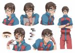  character_sheet color_guide eyebrows funny_glasses glasses gloves jeff_fungus male monsters_inc. personification runosuke smile 
