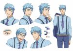  character_sheet color_guide eyebrows james_p._sullivan male monsters_inc. multicolored_hair necktie personification runosuke suspenders tie_clip 