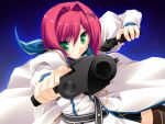  bloody_rondo game_cg green_eyes gun nikaidou_rinko red_hair redhead sakaki_maki short_hair weapon 
