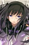  akemi_homura armcho black_hair blood blood_on_face face hairband long_hair looking_at_viewer mahou_shoujo_madoka_magica purple_eyes solo torn_clothes 