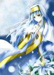  blue_hair flower green_eyes habit highres index long_hair moon nun robe solo to_aru_majutsu_no_index whiisky 