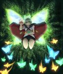  antennae butterfly cape card cards cloud clouds green_eyes green_hair open_mouth short_hair sky solo touhou wriggle_nightbug xenonstriker 