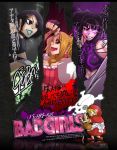  4girls bad_id basket black_eyes black_hair blonde_hair blood blue_eyes bulleta character_request crossover cube_(jsr) fingerless_gloves gloves glowing glowing_eye grin han_juri hood jet_set_radio knife lipstick makeup multiple_girls no_more_heroes purple_eyes short_hair smile street_fighter street_fighter_iv tongue twintails vampire_(game) violet_eyes 