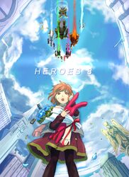  antonio_lopez barnaby_brooks_jr blue_rose_(tiger_&amp;_bunny) bouquet card dragon_kid dress everyone fire_emblem_(tiger_&amp;_bunny) flower flying huang_baoling ivan_karelin kaburagi_t_kotetsu karina_lyle keith_goodman licamen macross_7 nathan_seymour origami_cyclone parody perspective power_armor power_suit red_hair redhead rock_bison scarf scarf_girl_(tiger_&amp;_bunny) sky sky_high stuffed_animal stuffed_bunny stuffed_toy superhero sweat tiger_&amp;_bunny wild_tiger yellow_eyes 